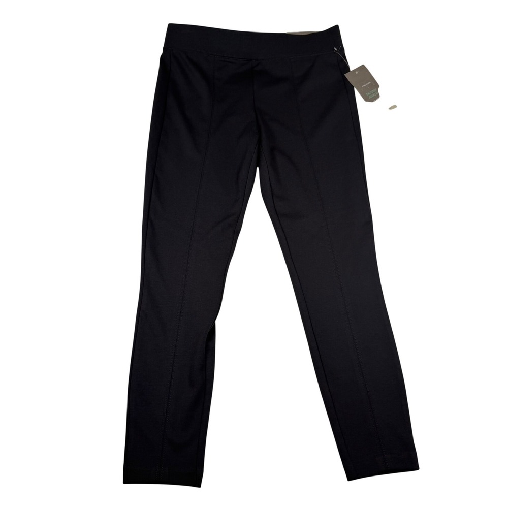 Maurices Skinny Ankle Pants Black Pintuck Pull On Short Size S 5567